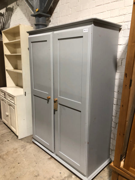 Grey Painted Double Wardrobe