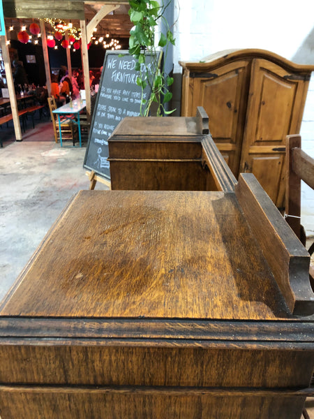 Vintage Oak Side by Side Bureau Bookcase