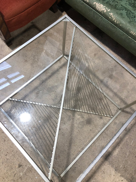 Geometric Metal & Glass Coffee Table