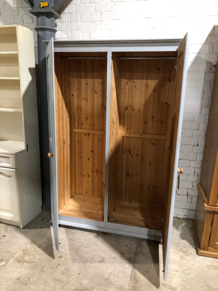 Grey Painted Double Wardrobe