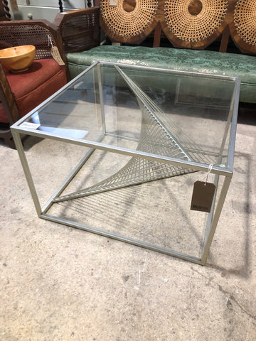 Geometric Metal & Glass Coffee Table