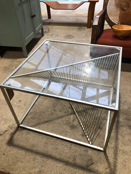 Geometric Metal & Glass Coffee Table