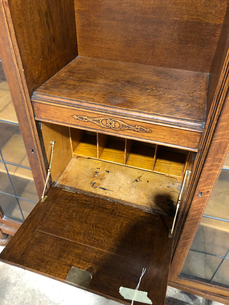 Vintage Oak Side by Side Bureau Bookcase