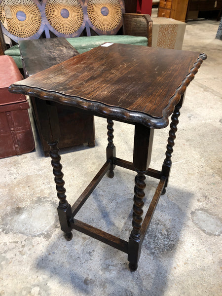 Oak & Barley Twist Legged Side Table