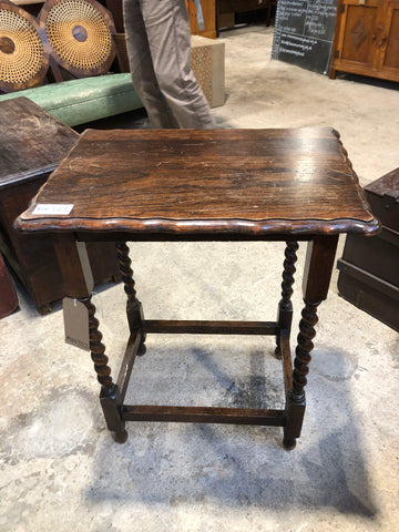 Oak & Barley Twist Legged Side Table