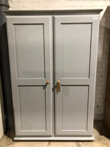 Grey Painted Double Wardrobe