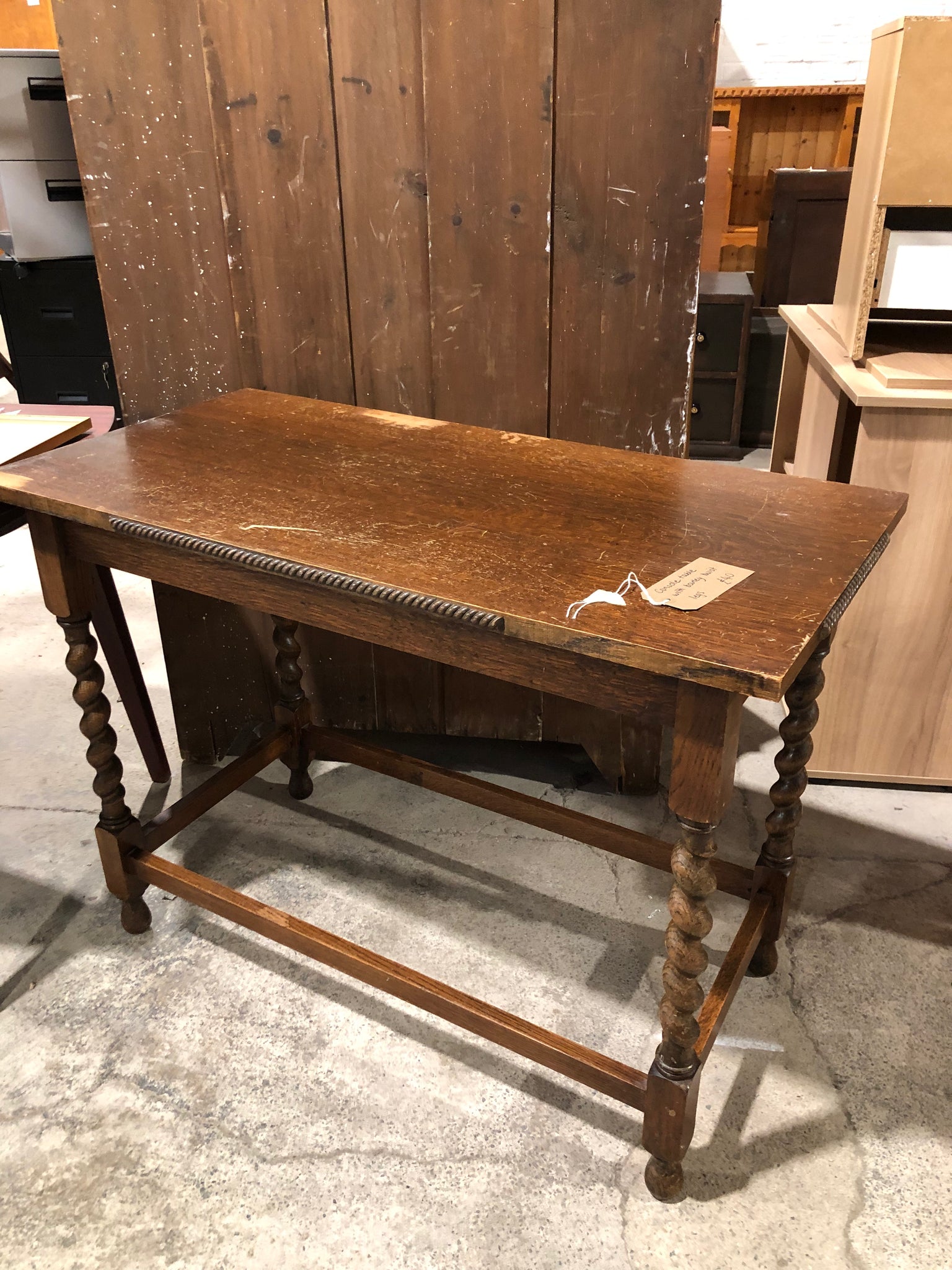 Barley twist leg console table